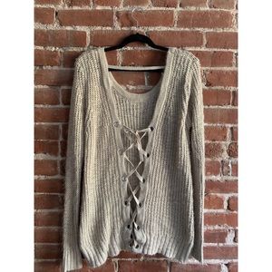 Daytrip by Buckle Lace Up Sweater